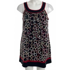 Y2K 2000s XOXO Short Dress Women Size M Black Beige Red Scoop Neck Sleevelessr
